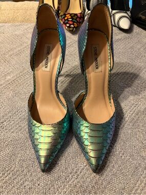 Steve Madden Iridescent Mermaid-Scale Pointed-Toe Heels